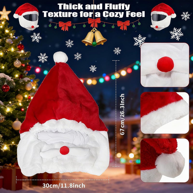 VCOROS Motorcycle Helmet Cover Christmas, Fluffy Full Face Helmet Cover Decoration, Festive Gear Xmas Cover for Fun Rides - Image 3